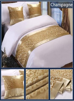 TWELVE Twelve Champagne King Bed Scarf Runner Bedding Scarves for Home Hotel Guesthouse  - Image 2