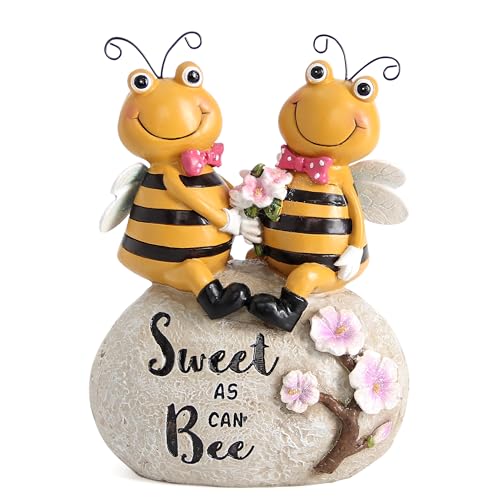 Leekung Bee Statue for Garden decor,Honey Bee Gifts Spring Decor for Outdoor,Bumle Bee Figurines Decoration for Garden Patio Yard Lawn&Indoor Table Shelf Kitchen Home Decor,Best Gifts for Lovers women - Image 1