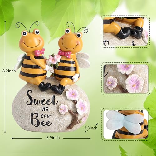 Leekung Bee Statue for Garden decor,Honey Bee Gifts Spring Decor for Outdoor,Bumle Bee Figurines Decoration for Garden Patio Yard Lawn&Indoor Table Shelf Kitchen Home Decor,Best Gifts for Lovers women - Image 2