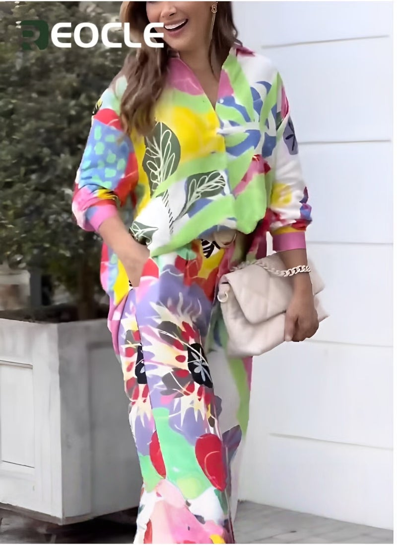 ريوكل بدلة قميص مطبوعة بألوان زاهية - Image 4