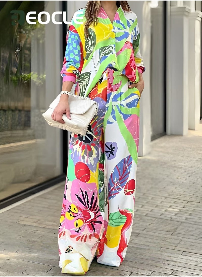 ريوكل بدلة قميص مطبوعة بألوان زاهية - Image 2