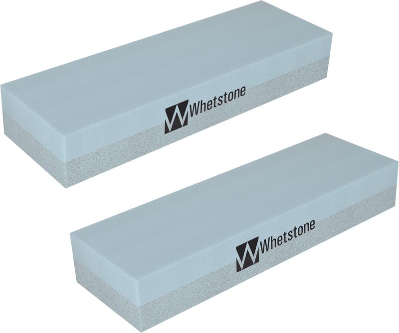 Whetstone Cutlery Knife Sharpening Stone 2-Pack - Dual 400/1000 Grit Wet Block - Sharpens and Polishes Sharp Tools and Kitchen or Hunting Knives by Whetstone - Image 1