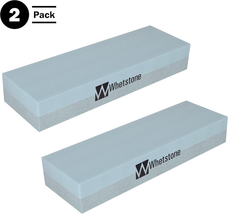 Whetstone Cutlery Knife Sharpening Stone 2-Pack - Dual 400/1000 Grit Wet Block - Sharpens and Polishes Sharp Tools and Kitchen or Hunting Knives by Whetstone - Image 2