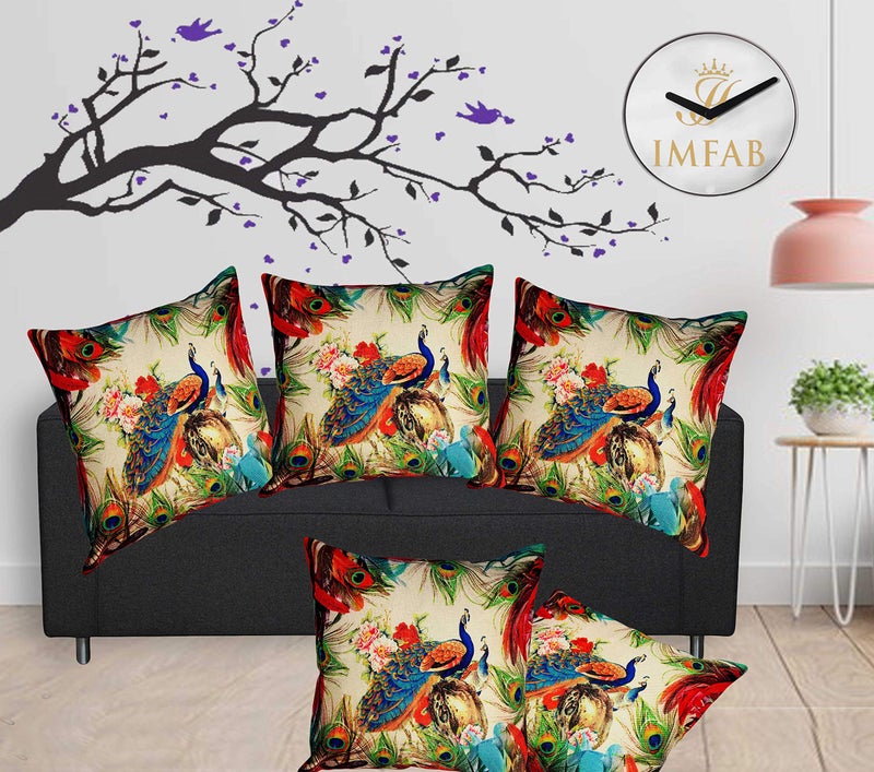 IM FAB IMFAB Set of 5 Decorative Hand Made Jute Throw/Pillow Cushion Covers - (16 X 16 INCHES) - Image 2