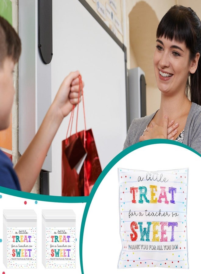 Geyoga 200 Count Treat Bags Teacher Appreciation Gift Thank You Cellophane Bags Self Adhesive for Cookie, 3.9 x 5.1 Inches - Image 5