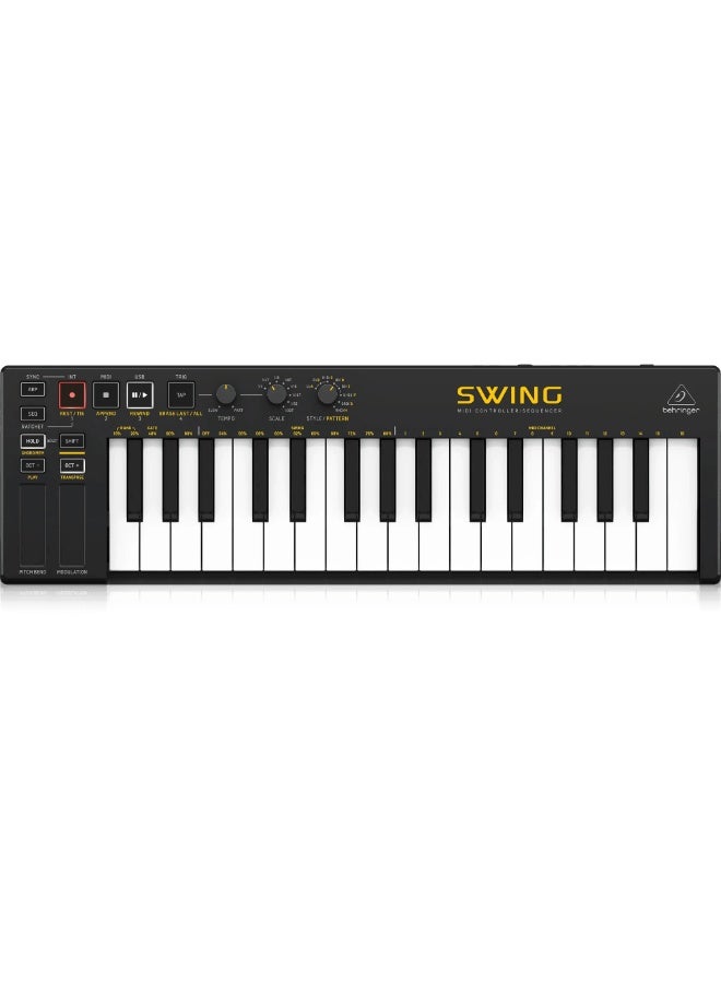 behringer SWING 32-Key USB MIDI Controller Keyboard with 64-Step Polyphonic Sequencing, Chord and Arpeggiator Modes - Image 1