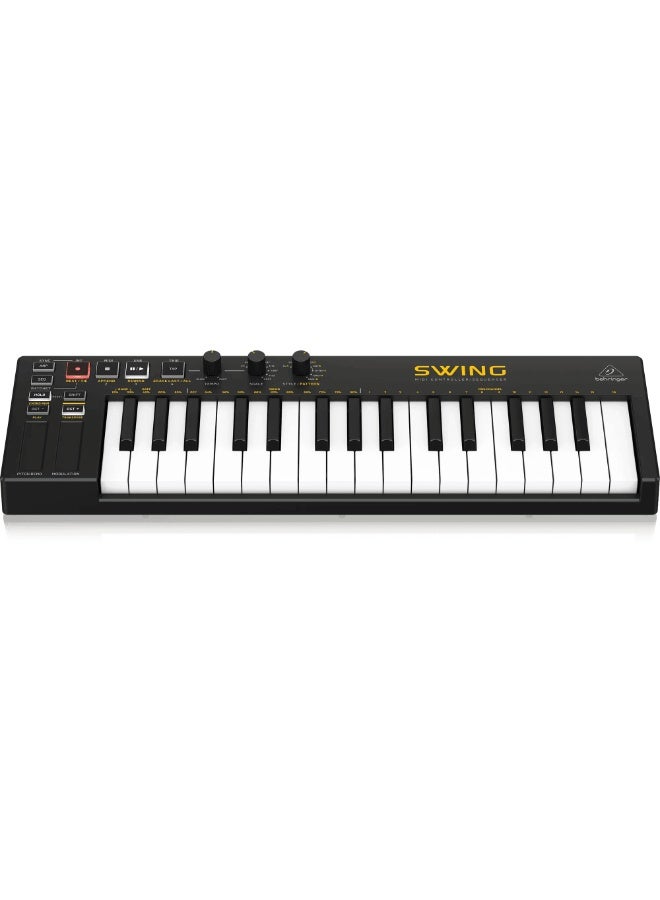 behringer SWING 32-Key USB MIDI Controller Keyboard with 64-Step Polyphonic Sequencing, Chord and Arpeggiator Modes - Image 2