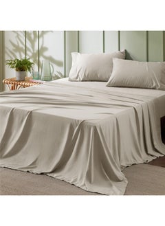 Bedsure Bedsure King Size Sheets - Soft Sheets for King Size Bed, 4 Pieces Hotel Luxury Linen King Sheets, Easy Care Polyester Microfiber Cooling Bed Sheet Set  - Image 1