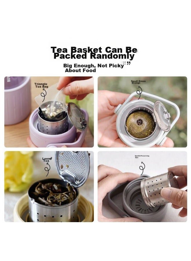 Buydeem Tea Infuser Glass Cup, Stylish Outdoor Portable Mug, Office Tea Steeping Cup - Image 3