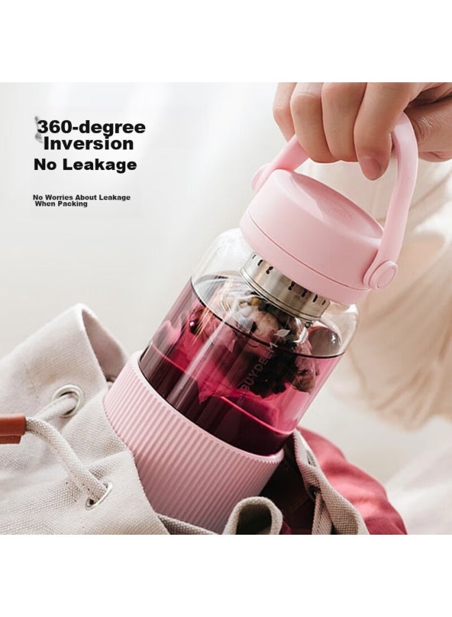 Buydeem Tea Infuser Glass Cup, Stylish Outdoor Portable Mug, Office Tea Steeping Cup - Image 5