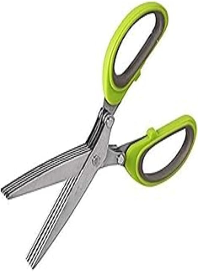 U-HOOME 5 Layers Stainless Steel Kitchen Scissors Comfortable Handles Herb Scissors Quick Cooking Tool 