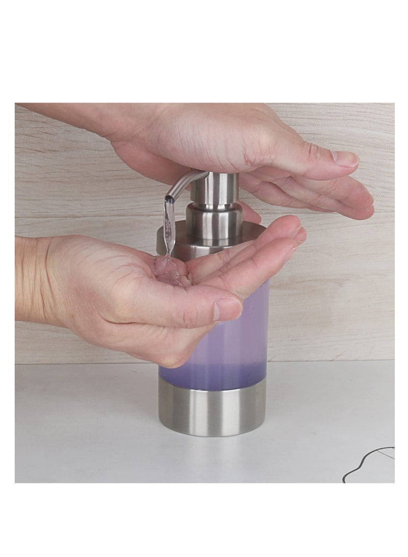 Excefore Clear Acrylic Stainless Steel Soap Dispenser, Clear Acrylic Bottle Washing Up Liquid Dispenser, for Kitchen, Bathroom, Toilet, Shopping Mall, Hotel 250ml - Image 5