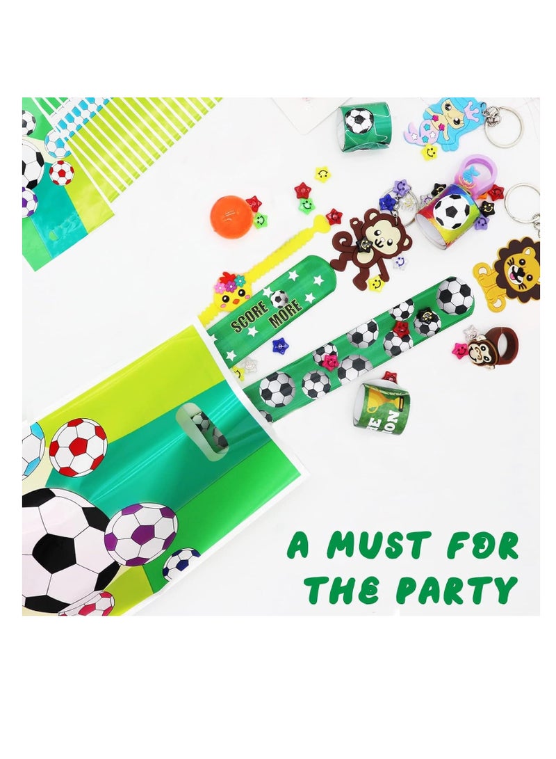 Excefore 60 Pcs Football Party Gift Bags for Kids, Plastic Soccer Goodies Bags with Handle Treat Candy Snack Bags Party Favor Fillers Supplies for Birthday Baby - Image 4