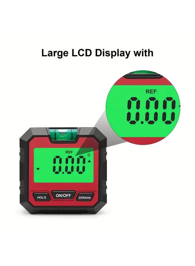 Black Digital Angle Finder Magnetic Base Zero Range LCD Backlight High Resolution - Image 5