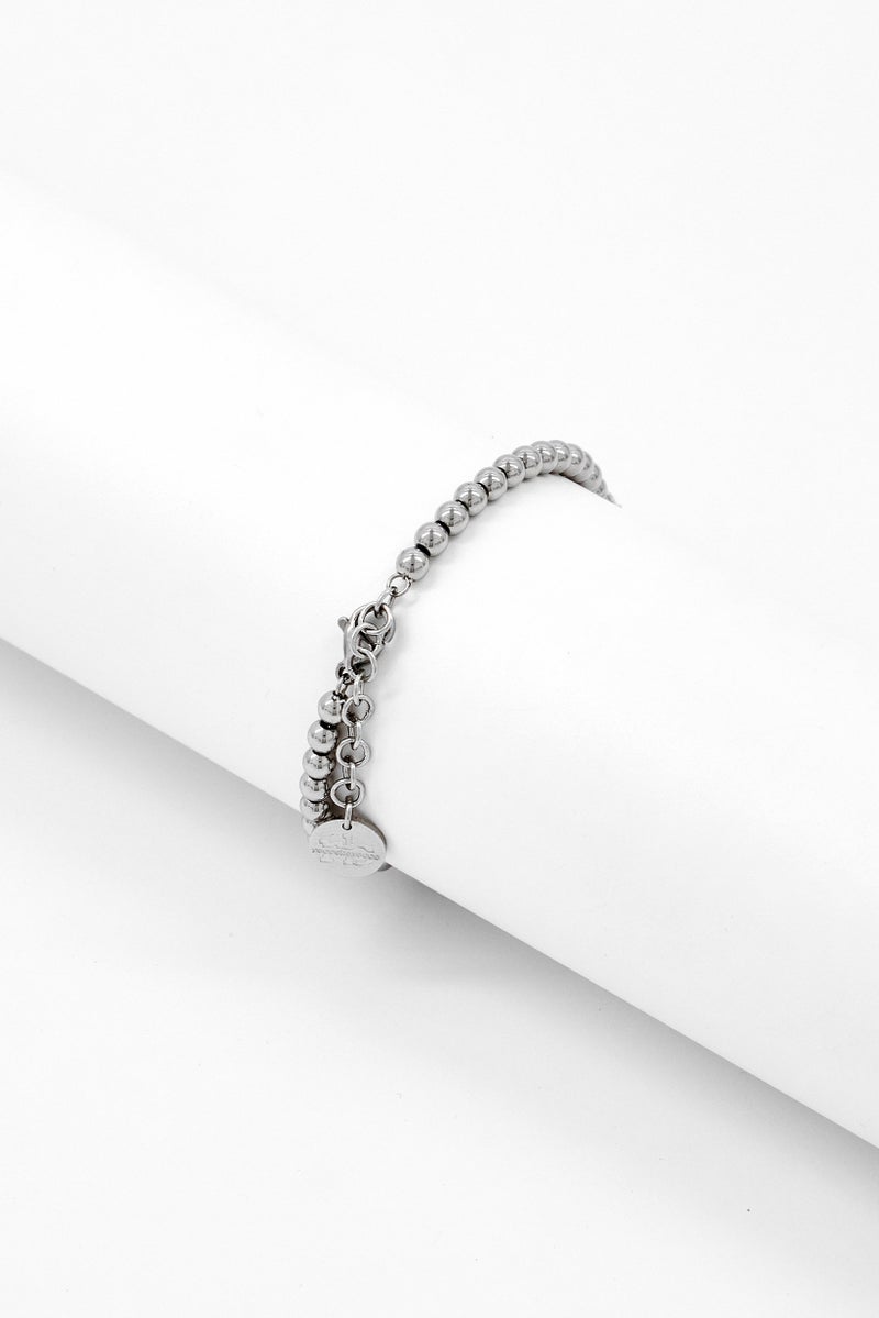 RoccoBarocco Women Stainless Steel Silver Stone Bracelet, Silver  - Image 3