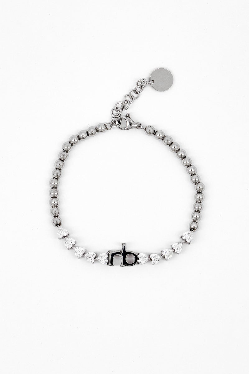 RoccoBarocco Women Stainless Steel Silver Stone Bracelet, Silver  - Image 4