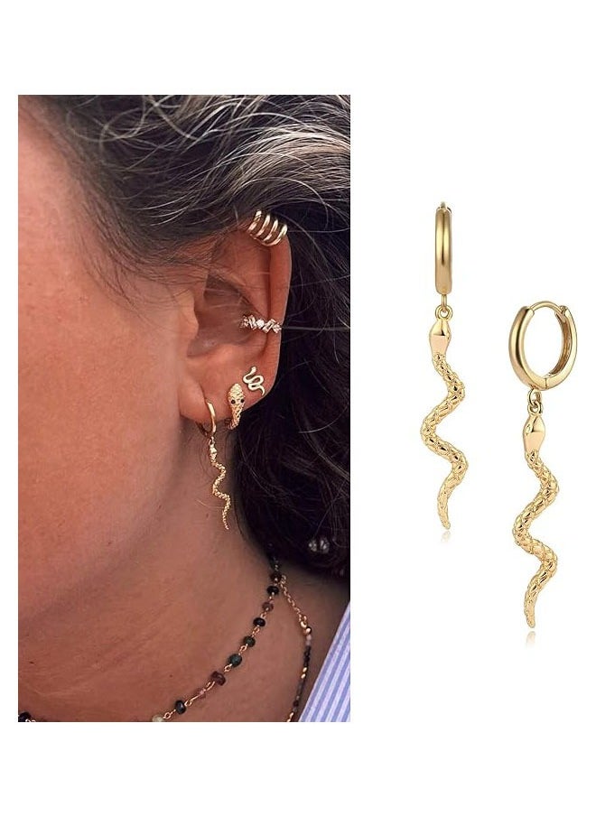 Mevecco - Women Gold Huggie Hoop Earrings Dangle Drop 14K Gold Filled Small Boho Beach Simple Delicate Handmade Hypoallergenic Jewelry Gift - Image 1