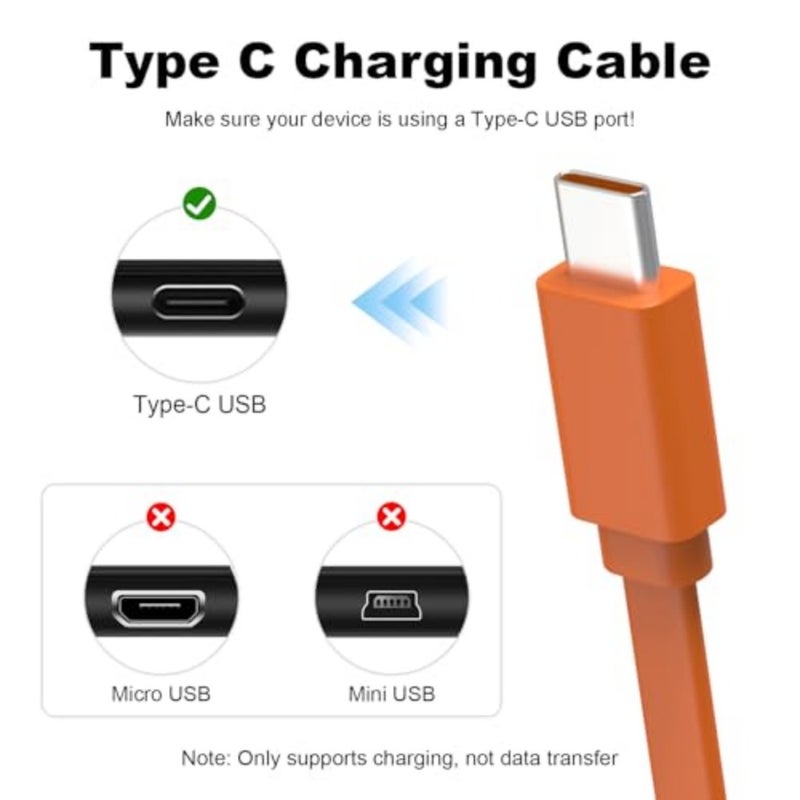 Replacement USB Type C Charger Cable Charging Cord Compatible with JBL Tune 510BT 520BT 720BT 770NC, Live 460NC, Tune 125TWS 225TWS 130NC TWS Headphones, Flip 5/6/7, Charge 4/5/6 Speakers - Image 4