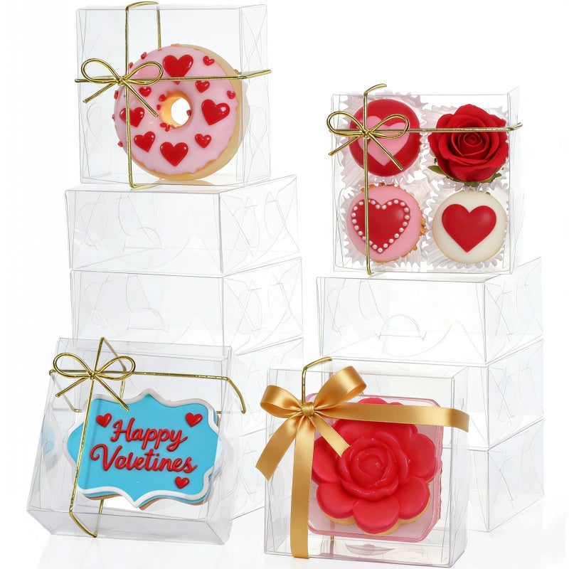 JCXGRVC 3.25"X3.25"X1.5" 50PCS Clear Cookie Boxes Packaging, Perfect for Displaying Small ltems-Jewelry, Crafts,Treats,Oreos,Soap,Macaron,ChocolateTruffle, Donut,Brownie MoreWedding Favors - Image 1