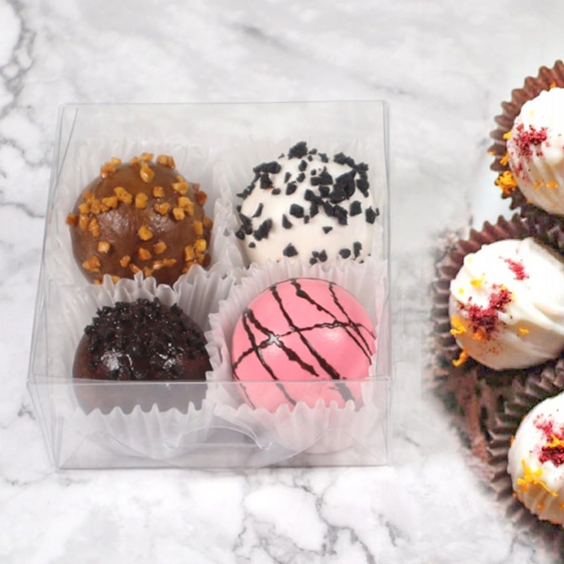 JCXGRVC 3.25"X3.25"X1.5" 50PCS Clear Cookie Boxes Packaging, Perfect for Displaying Small ltems-Jewelry, Crafts,Treats,Oreos,Soap,Macaron,ChocolateTruffle, Donut,Brownie MoreWedding Favors - Image 3
