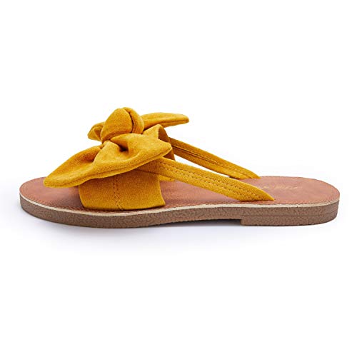 FISACE Womens Slip On Flip Flops Ring Toe Strappy Casual Summer Gladiator Flat Sandals - Image 3