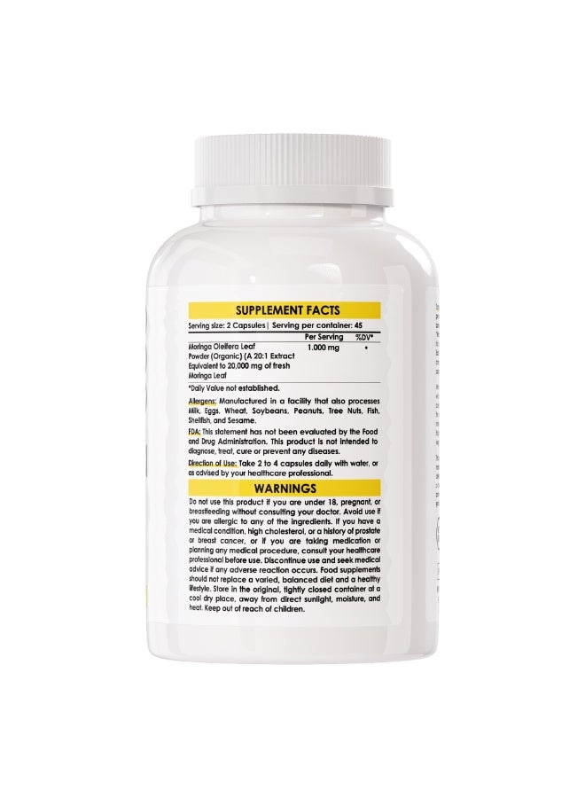 Sporter Moringa 20,000mg Extract Equivalent – 90 Capsules - Image 3