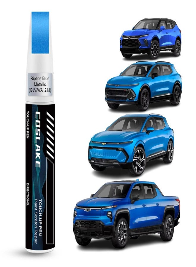 COSLAKE Car Touch Up Paint(Riptide Blue Metallic(GJV/WA121J)) for Chevrolet, Car Paint Scratch Repair Kit, Quick & Easy Solution to Repair, 2 in 1 Scratch Remover Pen with Color-Matched - Image 1