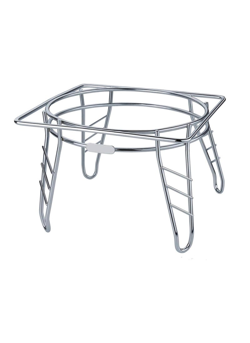 WELLCOOK WELLCOOK Fancy Freestanding Water Pot And Matka Stand Stainless Steel Pot Stand Kitchen Tiered Shelf Rack Chrome Plated Plant Pot Stand  - Image 1