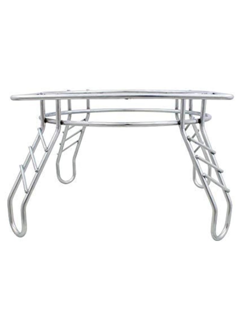 WELLCOOK WELLCOOK Fancy Freestanding Water Pot And Matka Stand Stainless Steel Pot Stand Kitchen Tiered Shelf Rack Chrome Plated Plant Pot Stand  - Image 3