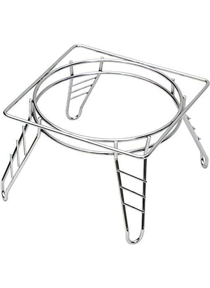 WELLCOOK WELLCOOK Fancy Freestanding Water Pot And Matka Stand Stainless Steel Pot Stand Kitchen Tiered Shelf Rack Chrome Plated Plant Pot Stand  - Image 2