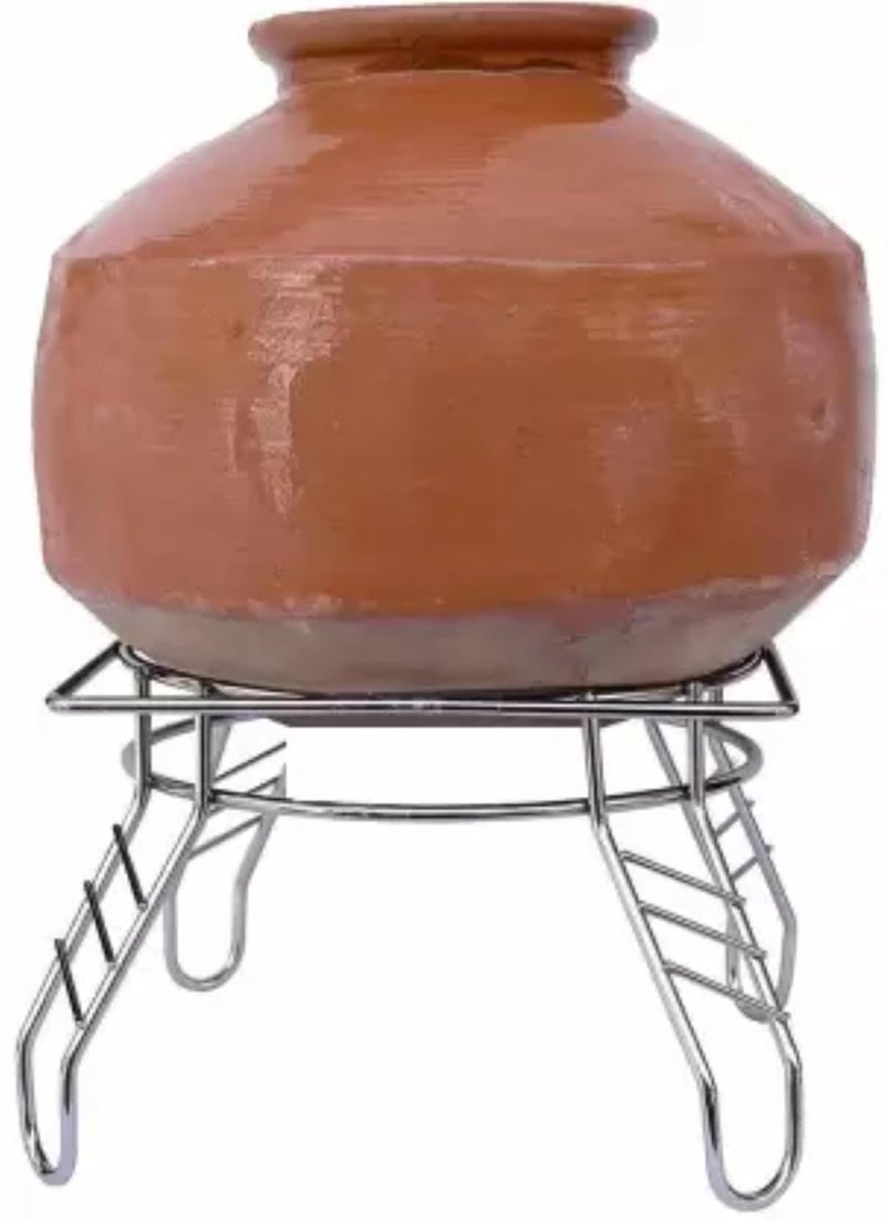 WELLCOOK WELLCOOK Fancy Freestanding Water Pot And Matka Stand Stainless Steel Pot Stand Kitchen Tiered Shelf Rack Chrome Plated Plant Pot Stand  - Image 4