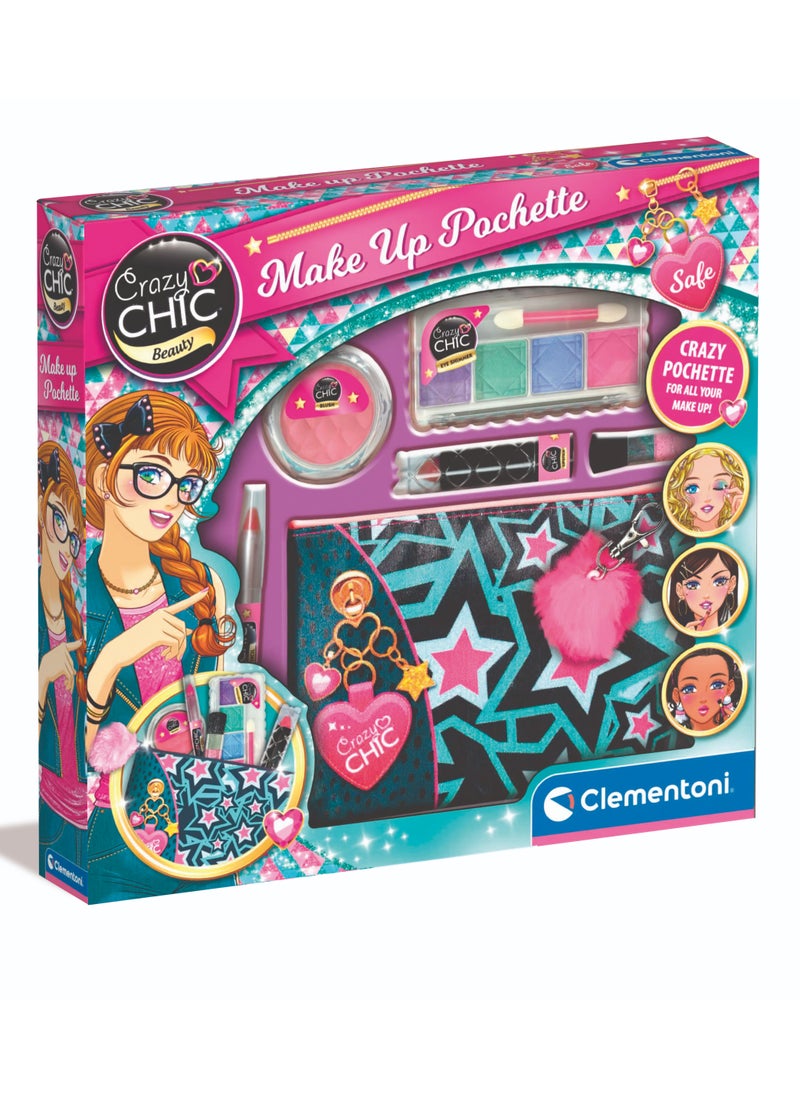 Clementoni Clementoni Crazy Chic  Pochette Make Up | Make Up Toy Kit | Do it Youself | Pretend Play | Arts & Crafts | Easy to Use | Develops Fine Motor Skills & Creativity | Colorful | Fashionable | Perfect Gift for Fashion Lovers!  - Image 1