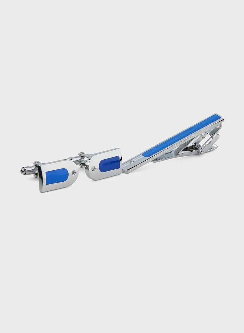 Robert Wood Cufflink And Tie Pin Set In Gift Box