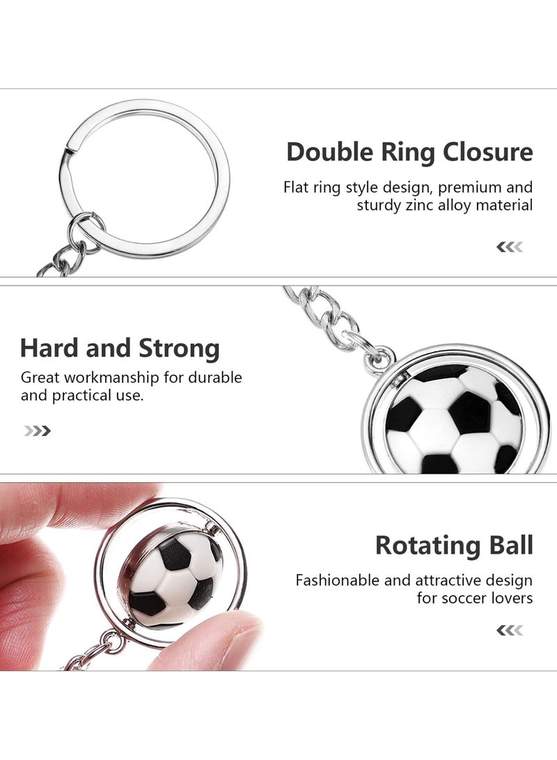 GGOOT Soccer Ball Keychain, Soccer Key Ring Rotating Sports Keychain for Party Favors Gifts Party Bag Fillers - Image 3