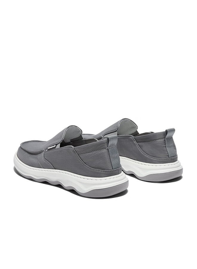 Senda a Canvas Shoes For Men, Summer Breathable Non-stuffy Slip-on Loafers Casual Shoes, Gray, Size 41 - Image 2