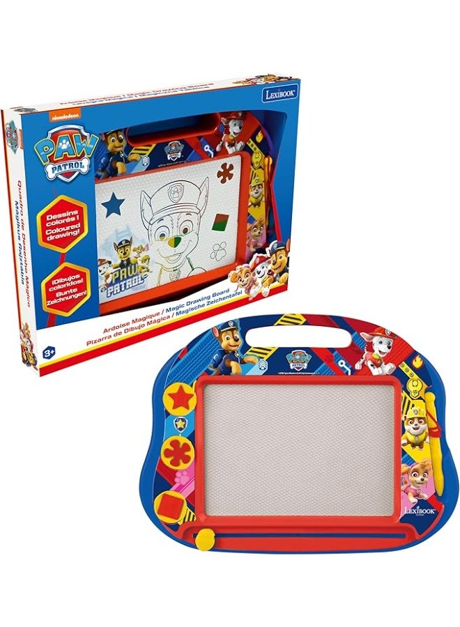 Lexibook Multicolor Magic Magnetic Paw Patrol Drawing Board, Artistic Creative Toy for Girls and Boys, Stylus Pen and Stamps, Red/Blue, CRPA550 - Image 1