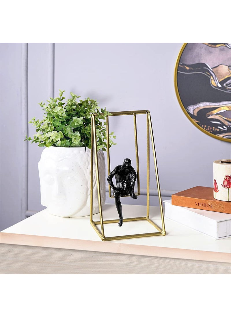 The Artment your artistic apartment The Artment your artistic apartment Modern Art Scholar Deep in Thought Table Accent Black Gold Resin Decorative Showpiece Home Dcor for Living Room Bedroom Gift Artisan Crafted Elegant Design  - Image 2