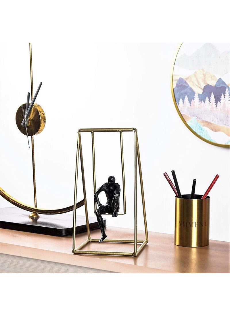 The Artment your artistic apartment The Artment your artistic apartment Modern Art Scholar Deep in Thought Table Accent Black Gold Resin Decorative Showpiece Home Dcor for Living Room Bedroom Gift Artisan Crafted Elegant Design  - Image 1
