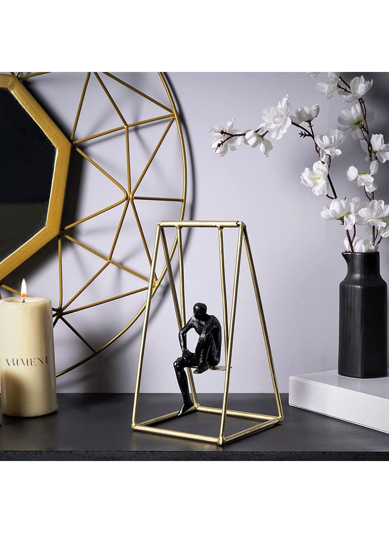 The Artment your artistic apartment The Artment your artistic apartment Modern Art Scholar Deep in Thought Table Accent Black Gold Resin Decorative Showpiece Home Dcor for Living Room Bedroom Gift Artisan Crafted Elegant Design  - Image 5