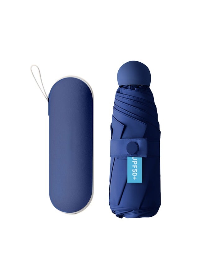 Small Compact Umbrella with Case, Windproof Sun Umbrella for Sun and Rain Outdoors  - Image 1
