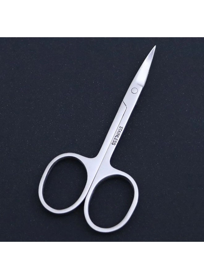 Curved and Rounded Facial Hair Scissors Women and Men- Moustache Scissor, Beard Trimming Scissors, Safety Use for Eyebrows, Eyelashes, Nose Hair, Ear Hair - Image 1