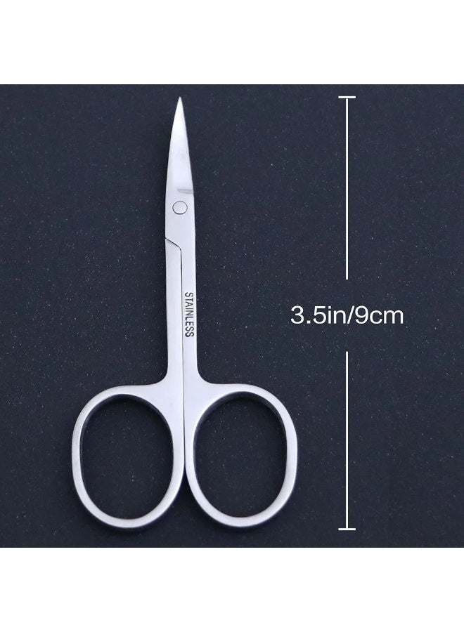 Curved and Rounded Facial Hair Scissors Women and Men- Moustache Scissor, Beard Trimming Scissors, Safety Use for Eyebrows, Eyelashes, Nose Hair, Ear Hair - Image 4
