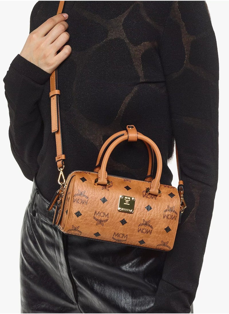 MCM Aren Boston Bag in Visetos Original - Image 2