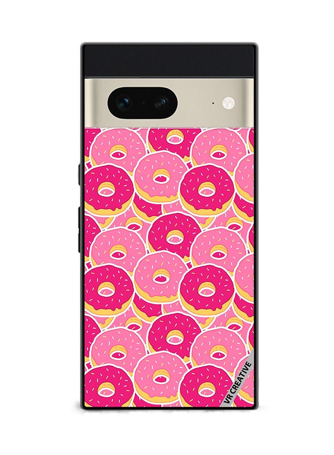 VR CREATIVE Protective Case Cover For Google Pixel 7 Pink Donuts Design Multicolour - Image 1
