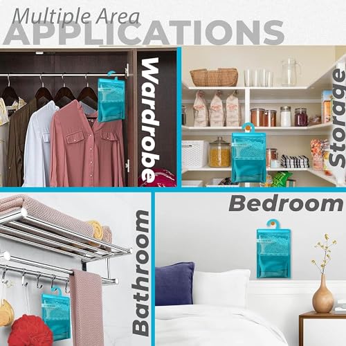 Humicure Moisture Absorber Hanging Bag Prevents Mould & Fungus, Dehumidifier Humidity Control with 1 Litre Absorption Capacity for Wardrobe, Bathroom, Kitchen, and Bedroom (Pack of 3, Rose & Lavender) - Image 3