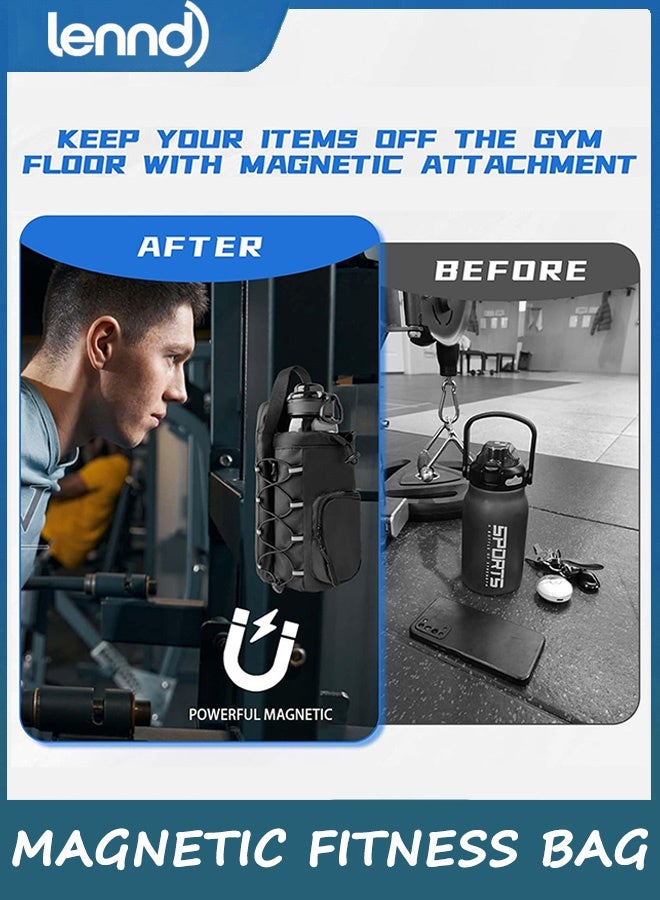 LENND Magnetic Gym Bag for Men and Women, Magnetic Water Bottle Holder for Gym, Small Gym Bag, Gym Gifts,Gym Accessories - Image 3