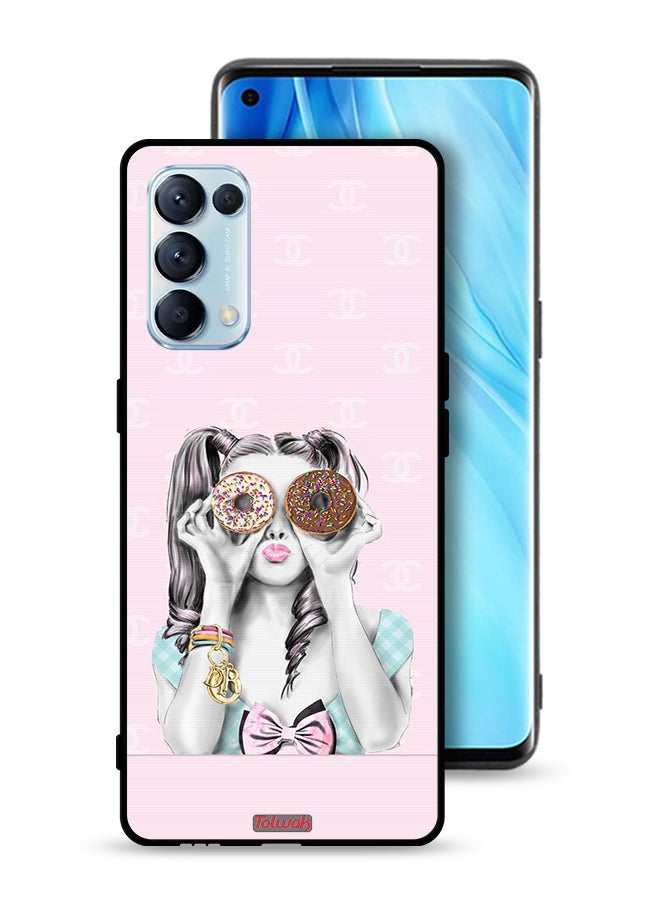 Tolwak Oppo Reno5 Pro 5G Protective Case Cover Holding Two Donuts  - Image 1