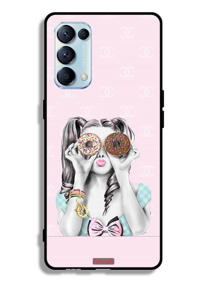 Tolwak Oppo Reno5 Pro 5G Protective Case Cover Holding Two Donuts  - Image 2