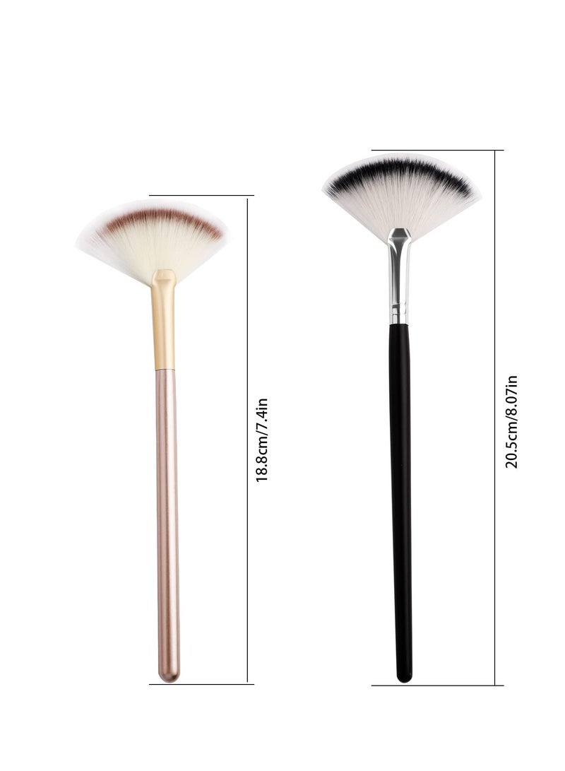 Pimoys 6 Pieces Fan Brushes for Facials Slim Soft Face Mask Brush Applicator for Glycolic Acid Peel Mask Esthetician Face Makeup Brush  - Image 2