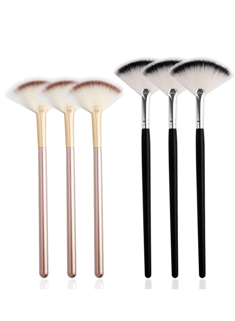 Pimoys 6 Pieces Fan Brushes for Facials Slim Soft Face Mask Brush Applicator for Glycolic Acid Peel Mask Esthetician Face Makeup Brush  - Image 1
